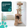 VOUNOT Cat Tree with Scratching Posts Multi - Level Cat Activity 112cm Brown