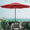 VOUNOT 2.7m Garden Parasol, Sunshade Patio Outdoor Tilting Umbrella with Crank Handle and Cover, Red