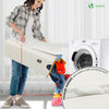 VOUNOT Foldable Laundry Basket 145L with Lid Handles, Collapsible Linen Basket, Beige