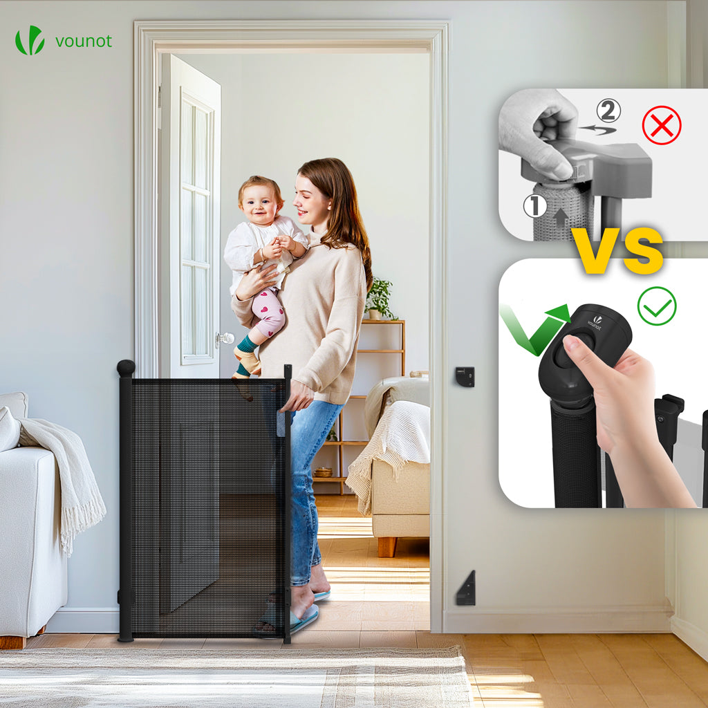 Retractable Pet Gate Fence Punch-free Net Fence Cat Baffle Childproof &ndash