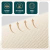 VOUNOT 3 Pack Bedding Storage Bags, Foldable Sheet Organisers, Beige