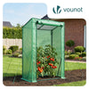 VOUNOT Garden Greenhouse w/Roll-Up Door, 135g/m² PE Cover, 100x50x150cm, Green