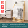VOUNOT Freestanding Towel Rail 4-Tier Bamboo Towel Stand, Natural