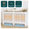 VOUNOT Radiator Cover Cabinet with Vertical Slats, White Oak, 152x19x82cm