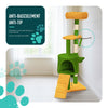 VOUNOT Cat Tree with Scratching Posts Multi - Level Cat Activity 112cm Green&Orange