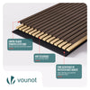VOUNOT 2 Pack Acoustic Panels 120x60cm MDF Slat Wall Panels, Dark Oak