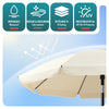 VOUNOT 2m Tilting Garden Parasol UV50+ with Ground Anchor, Beige