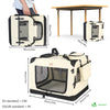 VOUNOT Pet Carrier Bag Portable Foldable Dog Cat Travel Carrier Bag, 3 Entry Doors, Breathable Mesh and Padded Handles, M Beige - VOUNOTUK