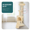 VOUNOT Cat Tree with Scratching Posts Multi - Level Cat Activity 112cm Beige