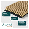 VOUNOT 6 Pack Acoustic Panels 120x60cm MDF Slat Wall Panels, Light Oak