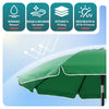VOUNOT 2m Tilting Garden Parasol UV50+ with Ground Anchor, Green
