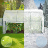 VOUNOT Lean to Wall Greenhouse with Zipped Roll-Up Door 300x100x180cm, White