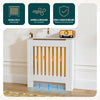 VOUNOT Radiator Cover Cabinet with Vertical Slats, White, 78x19x82 cm