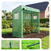 VOUNOT Garden Greenhouse w/Roll-Up Door, 135g/m² PE Cover, 200x77x170cm, Green
