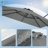 VOUNOT 3x3m Cantilever Parasol 360° Rotation & Tilt Garden Umbrella, Grey