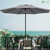 VOUNOT 2.7m Garden Parasol, Sunshade Patio Outdoor Tilting Umbrella with Crank Handle and Cover, Grey
