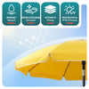 VOUNOT 2m Tilting Garden Parasol UV50+ with Ground Anchor, Yello