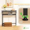 VOUNOT Narrow Console Table, 2-Tier Metal Frame Entryway Table 80x24x80cm, Black