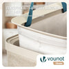 VOUNOT 150L Laundry Basket with Lid, Foldable Hamper with Removable Bag, Beige