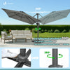 VOUNOT 3x3m Cantilever Parasol 360° Rotation & Tilt Garden Umbrella, Grey