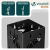 VOUNOT Metal Umbrella Stand, Freestanding Holder with Drip Tray & 4 Hooks, Black