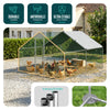 VOUNOT  Walk In Chicken Run Coop, Galvanised Poultry Cage, 300x300x200 cm