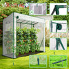 VOUNOT Garden Greenhouse w/Roll-Up Door, 135g/m² PE Cover, 200x77x170cm, White