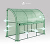 VOUNOT Lean to Wall Greenhouse with Zipped Roll-Up Door 300x100x180cm, Green