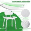 VOUNOT Adjustable Shower Stool w/Backrest Bath Seat Max Load 136 kg, White