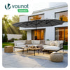 VOUNOT Double Garden Parasol with Hand Crank with Cover, 4.6m Grey