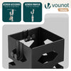 VOUNOT Metal Umbrella Stand, Freestanding Holder with Drip Tray & 4 Hooks, Hexagon Pattern, Black