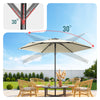VOUNOT 270cm Garden Parasol, UV50+ Sun Umbrella w/Shoulder Carry Bag, Beige