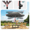 VOUNOT 2m Tilting Garden Parasol UV50+ with Ground Anchor, Grey