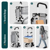 VOUNOT Folding Shopping Trolley, Aluminium Lightweight Shopping Cart 60L Grey