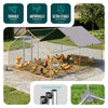 VOUNOT  Walk In Chicken Run Coop, Galvanised Poultry Cage, 400x300x200 cm