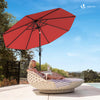 VOUNOT 2.7m Garden Parasol, Sunshade Patio Outdoor Tilting Umbrella with Crank Handle and Cover, Red