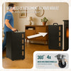 VOUNOT 60 kg Pellet Storage Bin with Wheels & Level Windows, Black