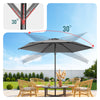VOUNOT 270cm Garden Parasol, UV50+ Sun Umbrella w/Shoulder Carry Bag, Grey