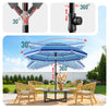 VOUNOT 2m Tilting Garden Parasol UV50+ with Ground Anchor, Mixed Blue Stripe