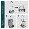 VOUNOT Folding Shopping Trolley with Detachable bag, 2 Mudguard wheels 55L Grey