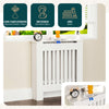 VOUNOT Radiator Cover Cabinet with Vertical Slats, White, 78x19x82 cm