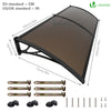 VOUNOT 200x80cm Front Door Canopy Porch Outdoor Awning, Patio Rain Shelter, Brown