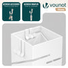 VOUNOT Metal Umbrella Stand, Freestanding Holder with Drip Tray & 4 Hooks, Diagonal Pattern, White