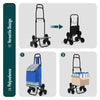 VOUNOT 6 Wheels Stair Climbing Shopping Trolley, 32L Blue