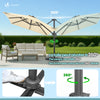 VOUNOT 3x3m Cantilever Parasol 360° Rotation & Tilt Garden Umbrella, Beige