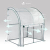 VOUNOT Lean to Wall Greenhouse with Zipped Roll-Up Door 200x100x180cm, White