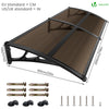 VOUNOT 200x80cm Front Door Canopy Porch Outdoor Awning, Patio Rain Shelter, Brown