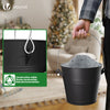 VOUNOT® 5L Ash Bucket with Lid, Shovel & Brush for Wood Burning Stove, Black