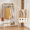 VOUNOT Double Clothes Rack with Shoe Shelves & 4 Hooks 110x58x150cm, White
