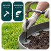 VOUNOT Plastic Garden Edging, Flexible Lawn Edging with 30 Pegs, Grey 10m